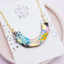 Modern Abstract Curved Statement Necklace, thumbnail 3 of 6