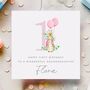 Personalised Peter Rabbit + Blue Balloons Birthday Card *Age Options, thumbnail 4 of 4