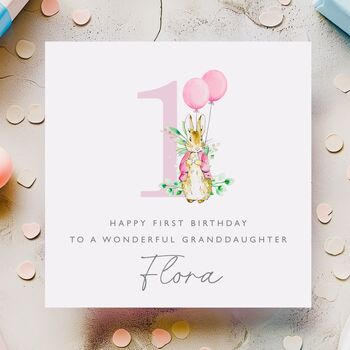 Personalised Peter Rabbit + Blue Balloons Birthday Card *Age Options, 4 of 4