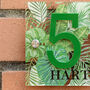 Personalised Acrylic Tropical House Door Number Sign, thumbnail 2 of 6
