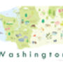 Washington State Map USA Art Print, thumbnail 3 of 3