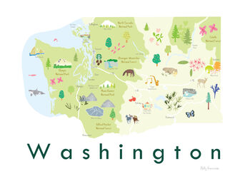 Washington State Map USA Art Print, 3 of 3