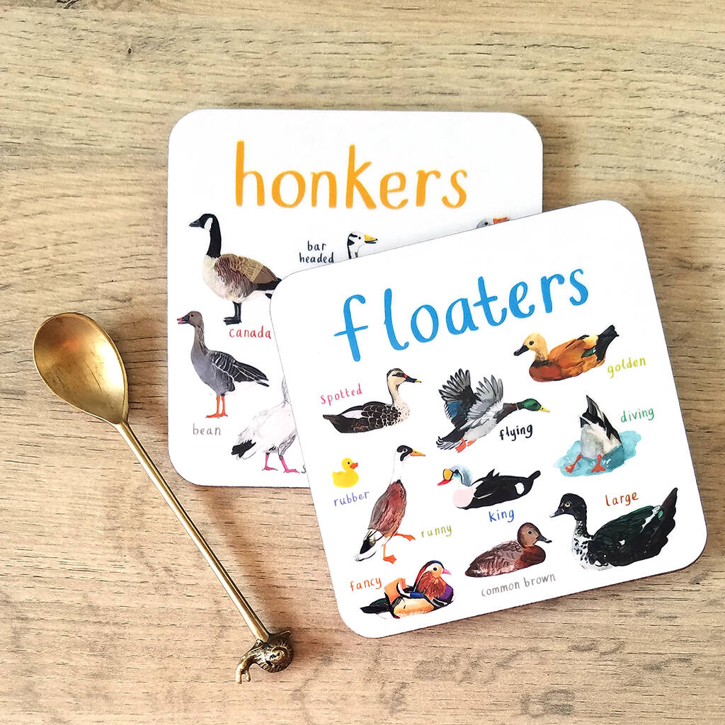 Pair Of 'Floaters' And 'Honkers' Bird Coasters, 1 of 8