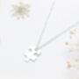 Dainty Puzzle Piece Sterling Silver Necklace Jigsaw Jewellery, thumbnail 5 of 6