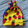Fruit And Veg Patterned Top Knot Baby Hat, thumbnail 3 of 10