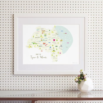 Personalised Tyne And Wear Map: Add Favourite Places, 2 of 3