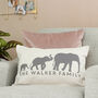 Personalised Elephant Family Cushion Gift For Mum Home, thumbnail 2 of 6