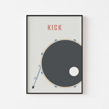 Kick Drum Print | Drummer Music Poster, 2 of 9