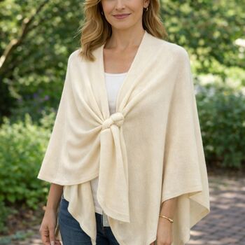 Soft Knit Wool Blend Pull Through Poncho, 5 of 8
