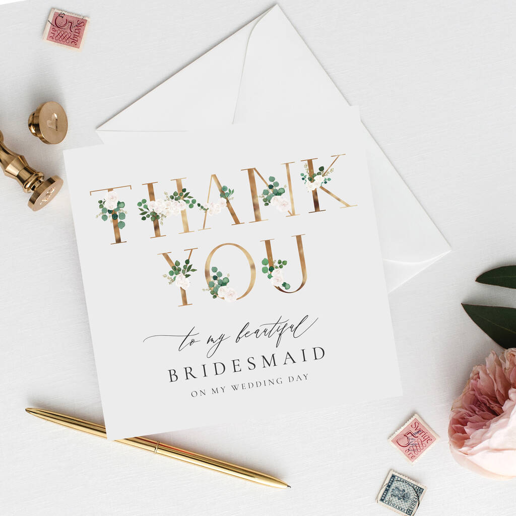 Floral Bridesmaid Card | Thank You Card, 1 of 4