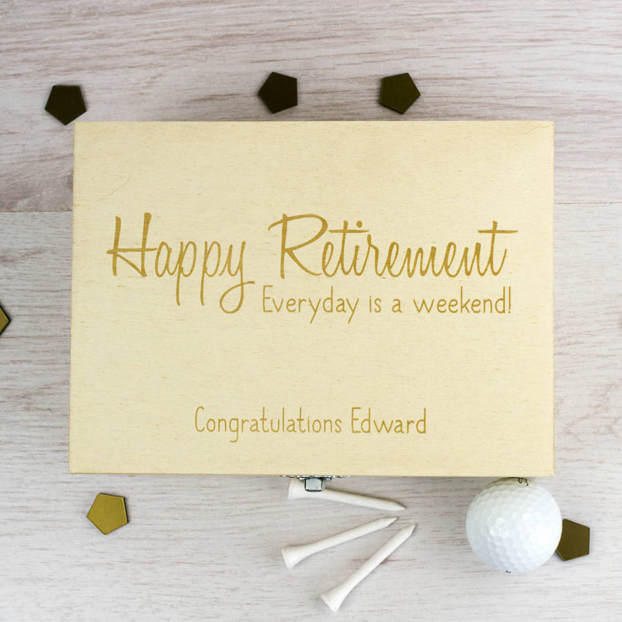 personalised happy retirement keepsake box by mirrorin ...