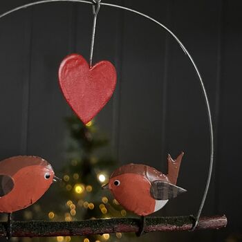Robin Love On A Perch Hanging Decoration, 3 of 3