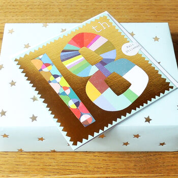 Gold Foiled Number Eighteen Card, 4 of 5
