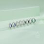 Sterling Silver Black Single Baguette Cut Cz Huggie Hoop, thumbnail 4 of 12