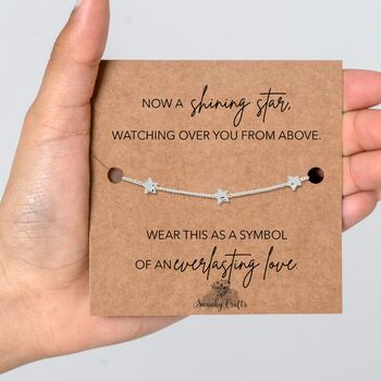 Pregnancy Loss Gift With Gold Plated Or Silver Plated Star Bracelet And Card, 4 of 4