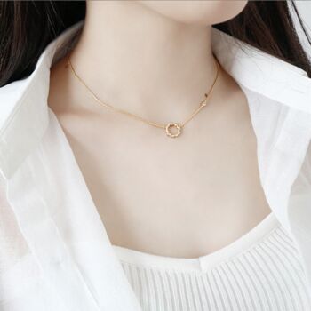 Sterling Silver Crystal Cluster Pendant Necklace, 2 of 7