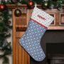 Personalised Christmas Stocking 'Blue Penguins', thumbnail 1 of 3