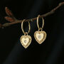 Heart Cubic Zirconia Hoop Earrings Silver Or Gold, thumbnail 4 of 5