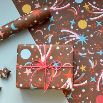 Space Magical Zooming Stars Wrapping Paper, 2 of 8