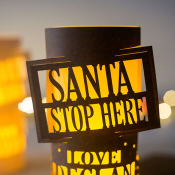 Santa Stop Here Sign Lantern Perfect For Christmas Eve, 4 of 5