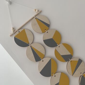 Yellow And Grey Wall Hanging Art Geometric Decor, 3 of 4