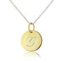 Personalised Gigi Solid 9ct Gold Initial Disc Pendant, thumbnail 1 of 7