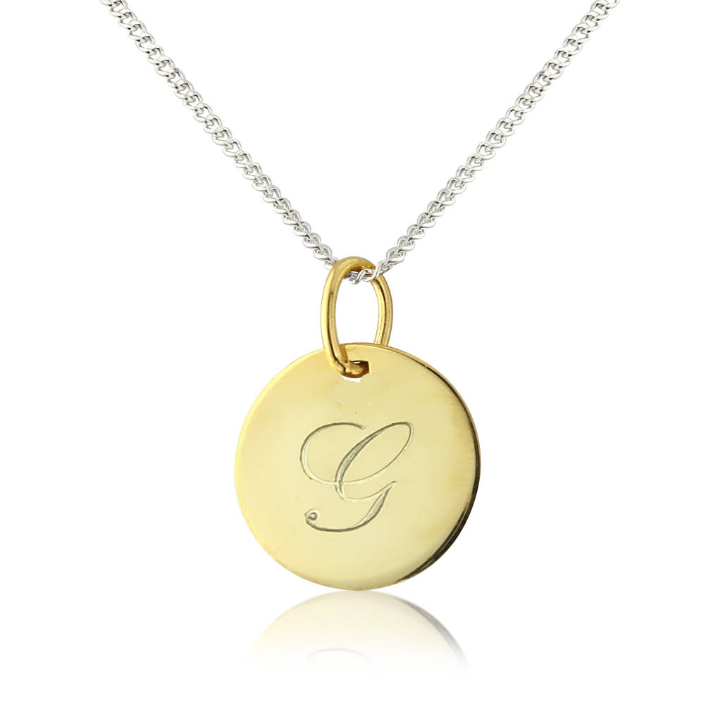Solid 9ct Gold Hammered Large Disc Pendant Necklace By Lavey London |  notonthehighstreet.com