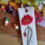 Poppy Hand Embroidered Linen Bookmark, thumbnail 4 of 6