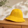 Yellow Signature Woven Sun Hat, thumbnail 4 of 6