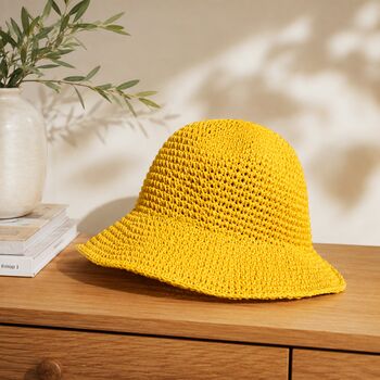 Yellow Signature Woven Sun Hat, 4 of 6