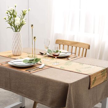 Brown Leaf Bamboo Table Runner, 8 of 9