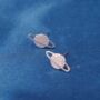 Saturn Silver Stud Earrings With Cz Stones, thumbnail 3 of 7