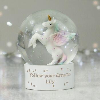 Personalised Unicorn Glitter Snow Globe, 3 of 3