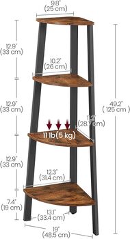 Four Tier Corner Shelf Bookcase Ladder Storage Unit, 2 of 8