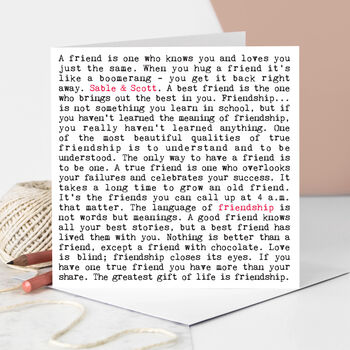 Friendship Quotes Greeting Card For Besties, 3 of 9