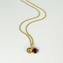 Heart Gold Plated Necklace With Gemstone, thumbnail 4 of 12