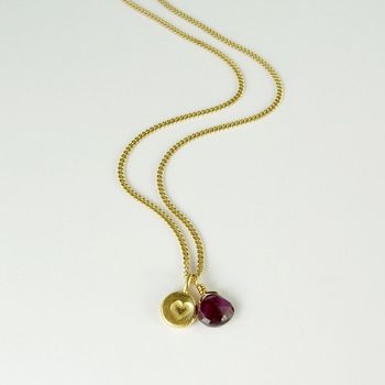 Heart Gold Plated Necklace With Gemstone, 4 of 12