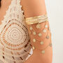 Bohemian Gold Plated Layered Coin Upper Arm Cuff, thumbnail 1 of 6