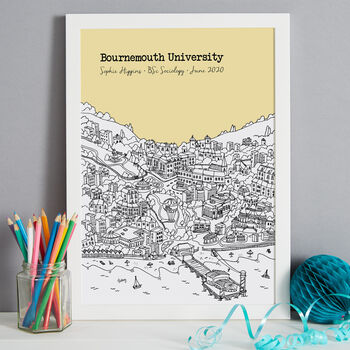 Personalised Bournemouth Graduation Gift Print, 4 of 9