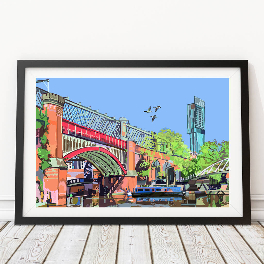 Castlefield Viaduct, Manchester Illustration Art Print By Tomartacus