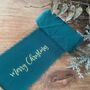 Personalised Green Hand Frayed Christmas Gifting Ribbon, thumbnail 2 of 5