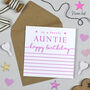 Simply Stripey Auntie Birthday Card, thumbnail 1 of 2