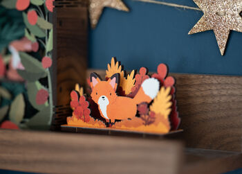 Personalised Autumn Fox Birthday Pop Out Card, 4 of 5