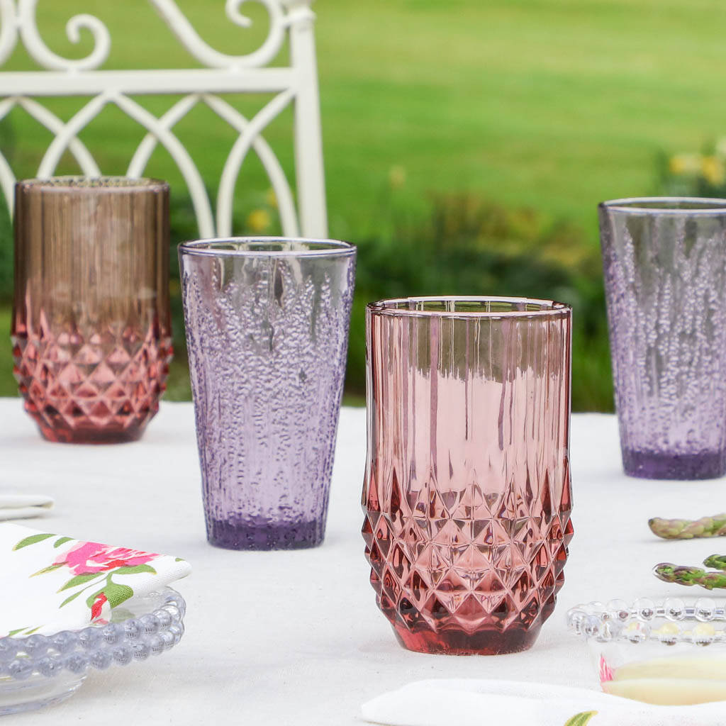 Set Of Four Elegant Coloured Highball Glasses By Dibor