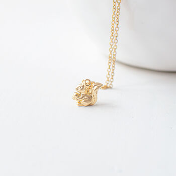 Tiny Gold Plated Squirrel Necklace, 3 of 9