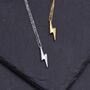 Sterling Silver Tiny Little Lightning Bolt Pendant Necklace, thumbnail 1 of 12