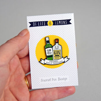'Gin It Together' Friendship Enamel Pin Badge, 3 of 5