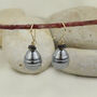 Grey Shell Pearl And Sapphire Drop Earrings, thumbnail 1 of 2