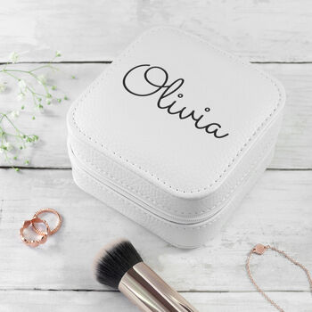 Personalised White Travel Jewellery Case, 8 of 9