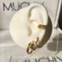 Women's Small Heart Hoop Earrings In Gold, Minimalist Jewellery, thumbnail 3 of 7